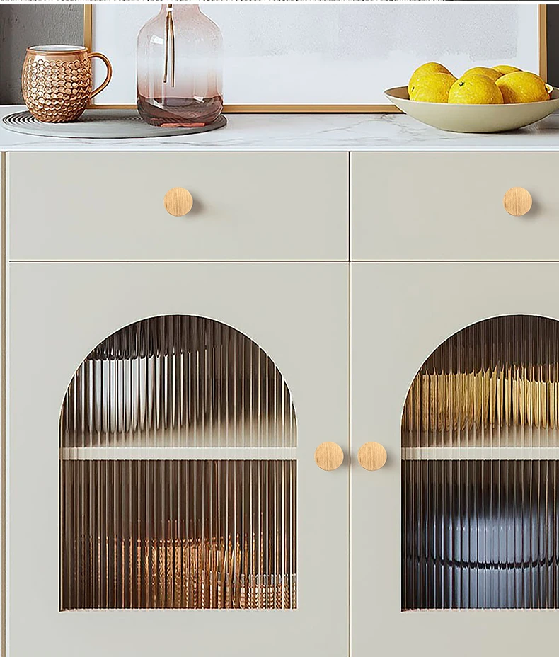 Modern minimalist cabinet doors shoe cabinet TV cabinet drawers square single-hole small pull handles round knobs - Image 33