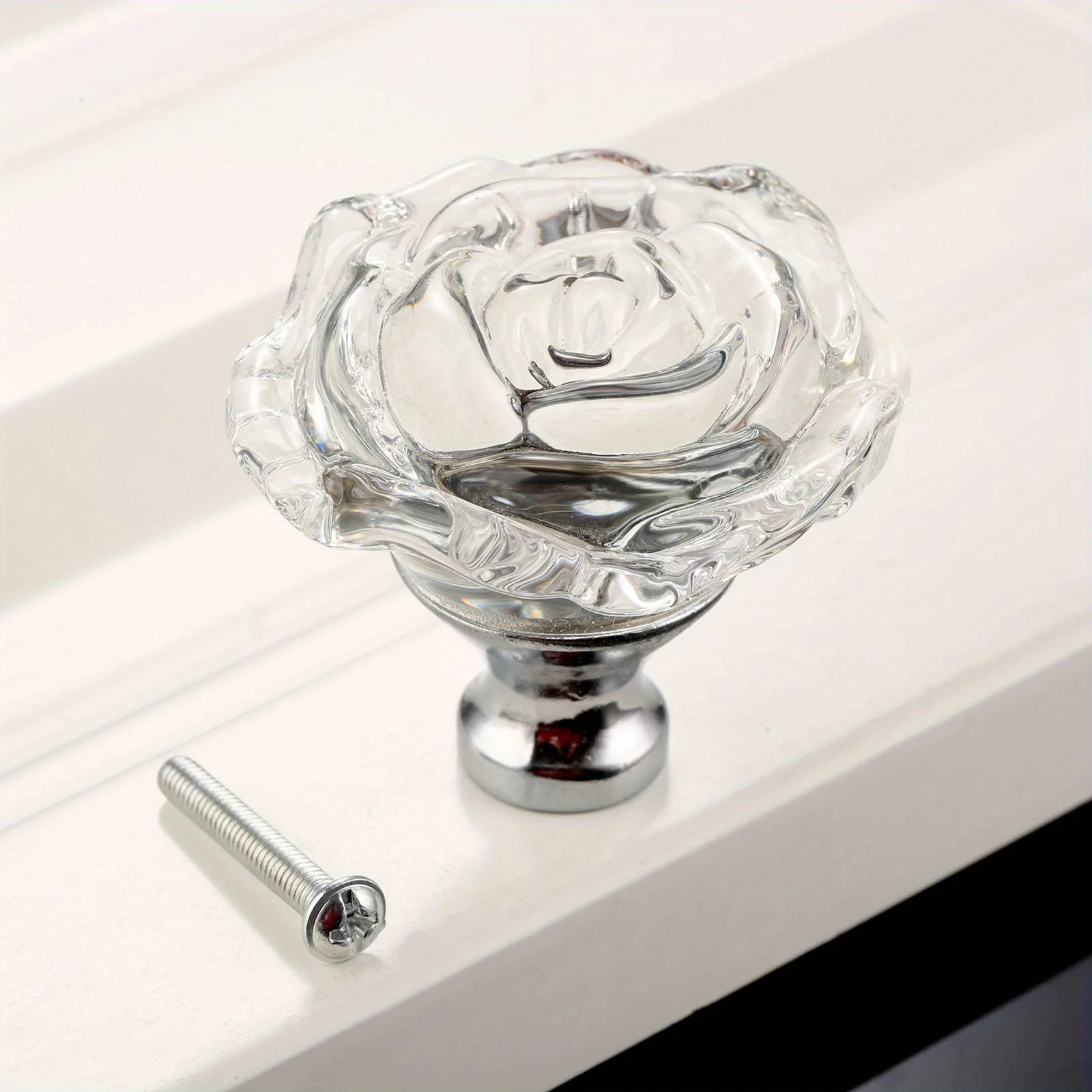 1pc 50mm Crystal Rose Glass Clear Knob Furniture Kitchen Drawer Cabinets Handles Dresser Closet Pulls Furniture Hardware - Image 15
