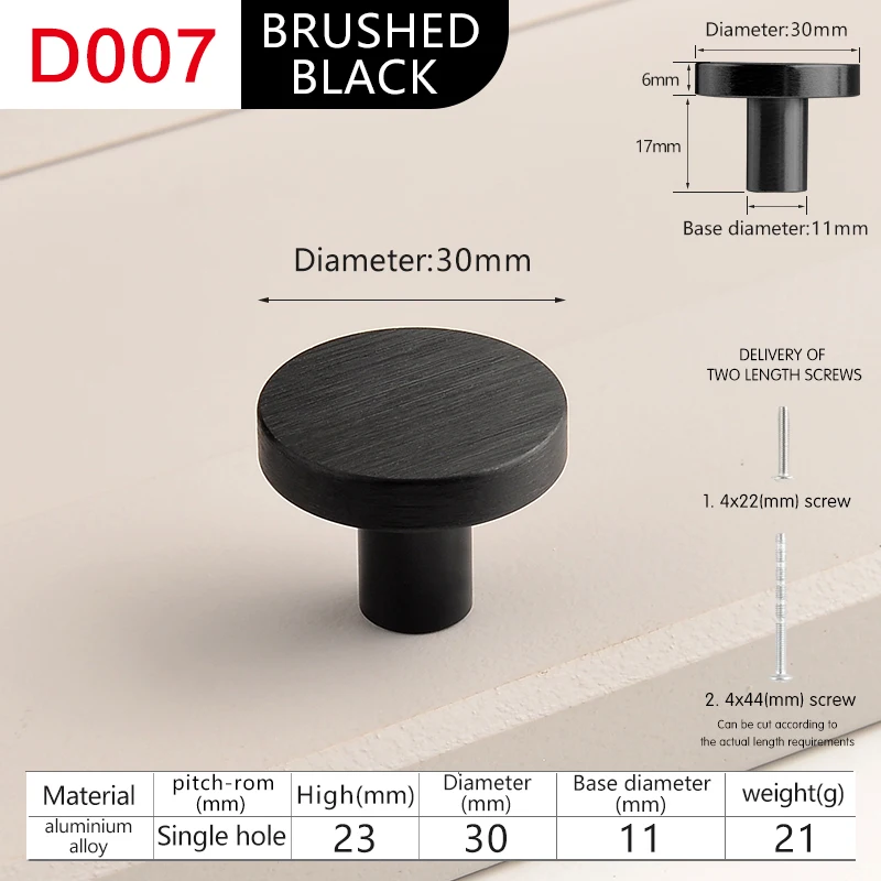 Modern minimalist cabinet doors shoe cabinet TV cabinet drawers square single-hole small pull handles round knobs - Image 11