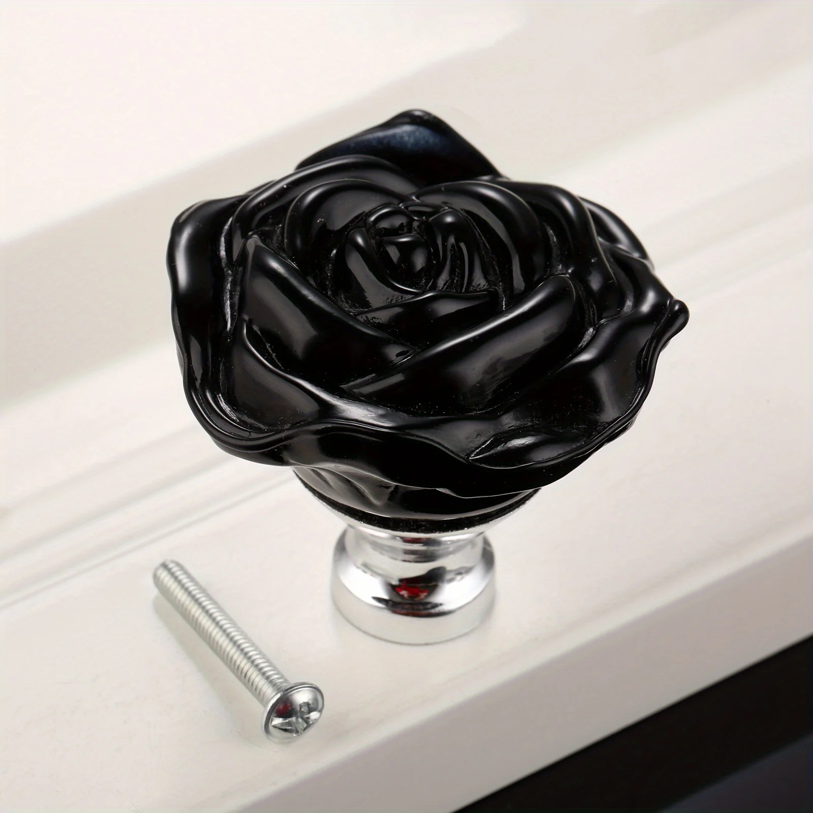 1pc 50mm Crystal Rose Glass Clear Knob Furniture Kitchen Drawer Cabinets Handles Dresser Closet Pulls Furniture Hardware - Image 7