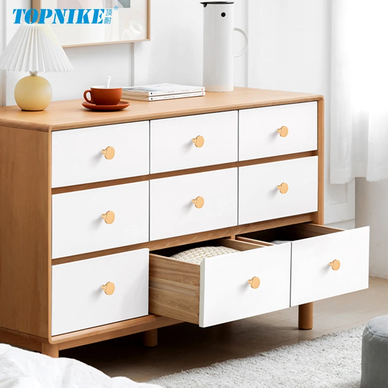Modern minimalist cabinet doors shoe cabinet TV cabinet drawers square single-hole small pull handles round knobs - Image 5