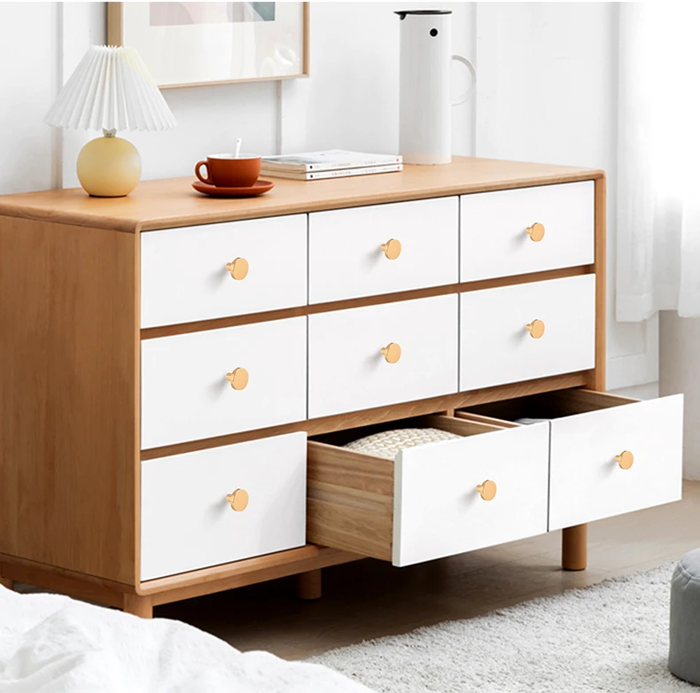 Modern minimalist cabinet doors shoe cabinet TV cabinet drawers square single-hole small pull handles round knobs - Image 19