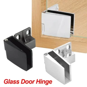 1 Pair Glass Door Pivot Hinge Zinc Alloy Self-Closing Glass Door Hinge No Cupboard Showcase Drilling Frameless Glass Door Clamp
