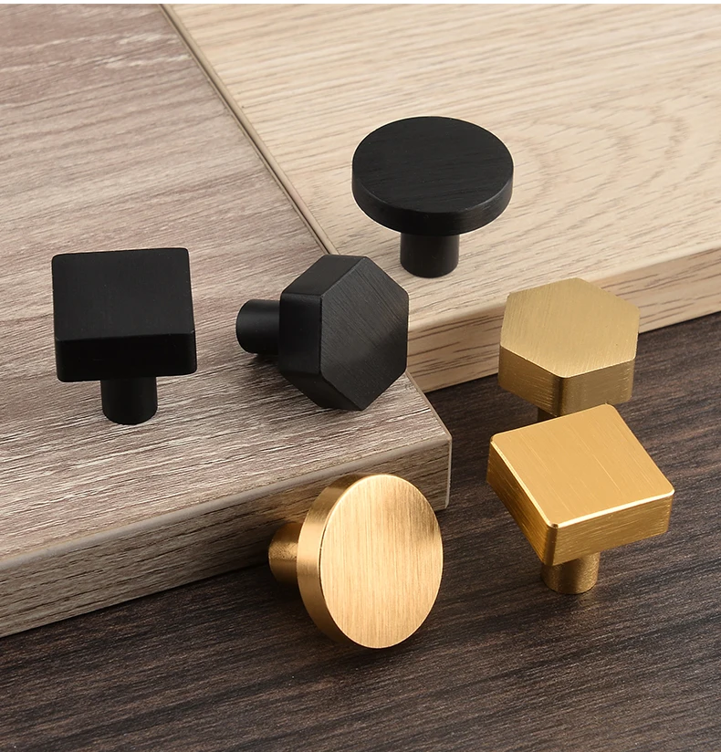 Modern minimalist cabinet doors shoe cabinet TV cabinet drawers square single-hole small pull handles round knobs - Image 35