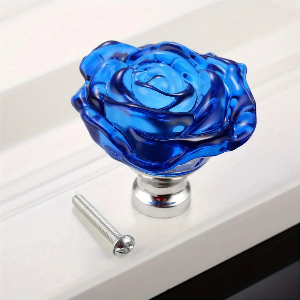 1pc 50mm Crystal Rose Glass Clear Knob Furniture Kitchen Drawer Cabinets Handles Dresser Closet Pulls Furniture Hardware - Image 14