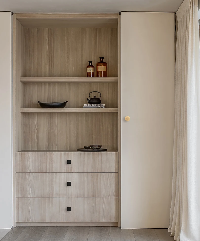 Modern minimalist cabinet doors shoe cabinet TV cabinet drawers square single-hole small pull handles round knobs - Image 31