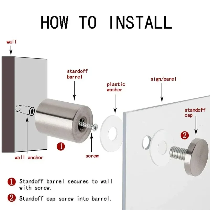 10PCS 12mm Glass Fasteners Stainless Steel Acrylic Advertisement Standoffs Pin Nails Billboard Fixing Screws Hardware - Image 6