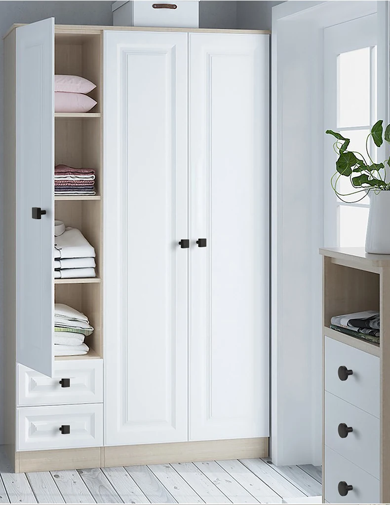 Modern minimalist cabinet doors shoe cabinet TV cabinet drawers square single-hole small pull handles round knobs - Image 30