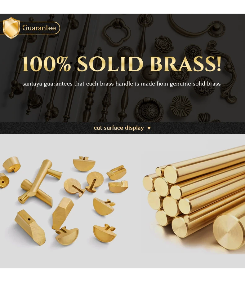 Santaya Antique Brass Handle Luxury Bronze Pull Kitchen Cabinet Handle Wardrobe Drawer Knob - Image 40