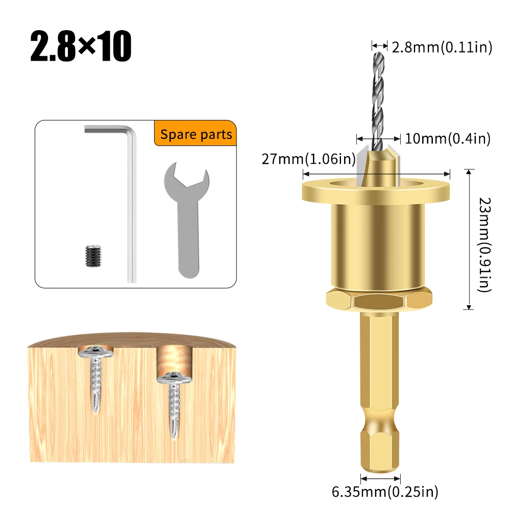 CNC Adjustable Hexagonal Handle Cutter Woodworking Tools Countersink Drill Router Bit For Wood Installation Limit Hole - Image 12