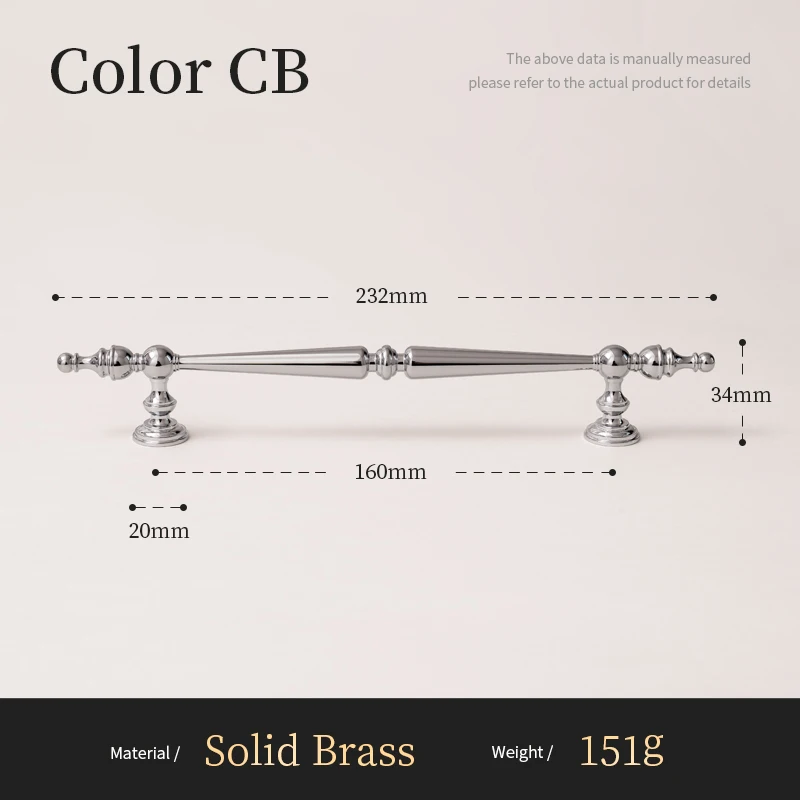 Santaya Solid Brass Chrome Kitchen Cabinet Pull Drawer Knob Bedroom Bright Silver Wardrobe Dresser Handle - Image 10