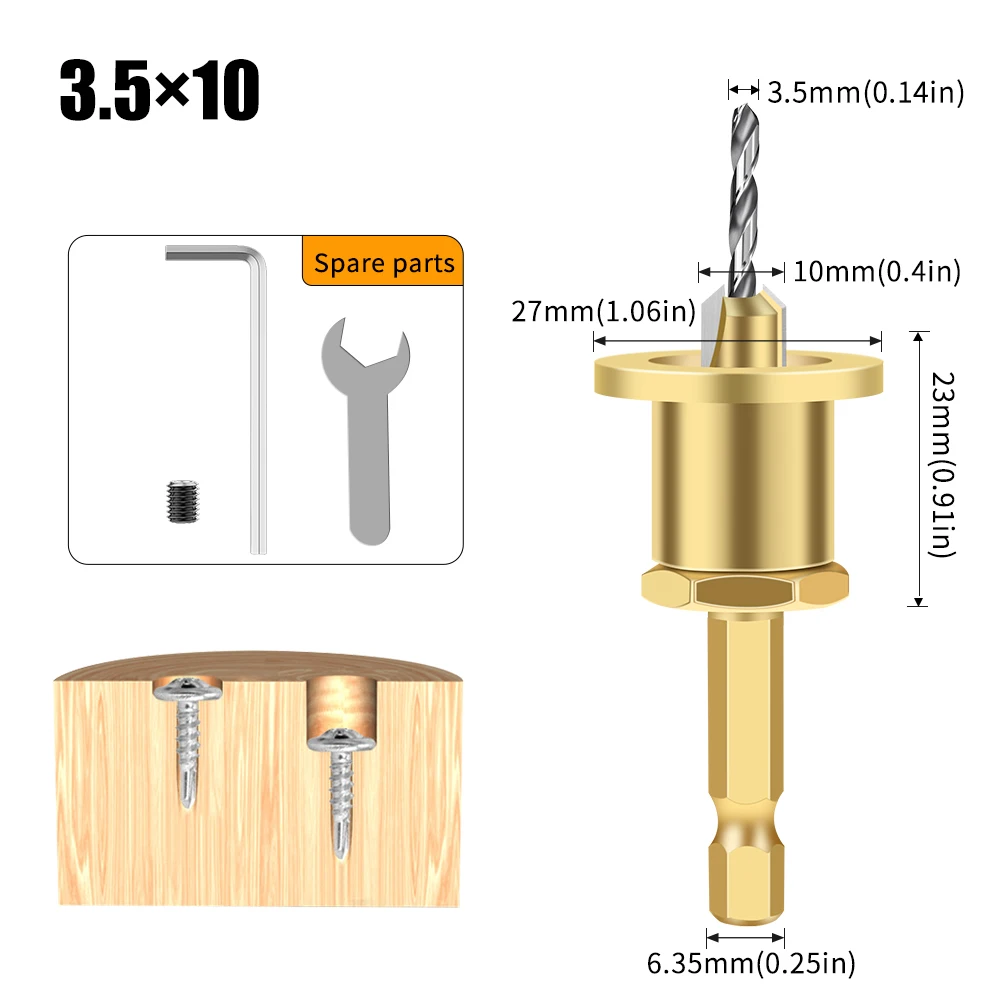 CNC Adjustable Hexagonal Handle Cutter Woodworking Tools Countersink Drill Router Bit For Wood Installation Limit Hole - Image 16