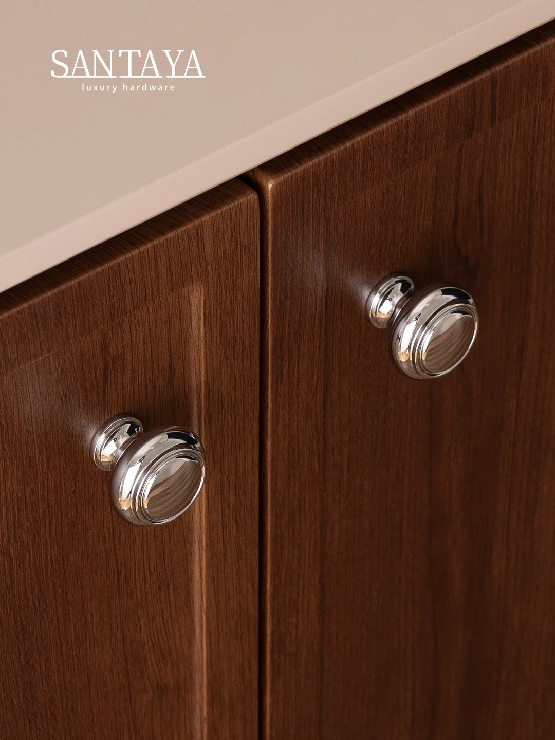 Santaya Solid Brass Chrome Kitchen Cabinet Pull Drawer Knob Bedroom Bright Silver Wardrobe Dresser Handle - Image 6