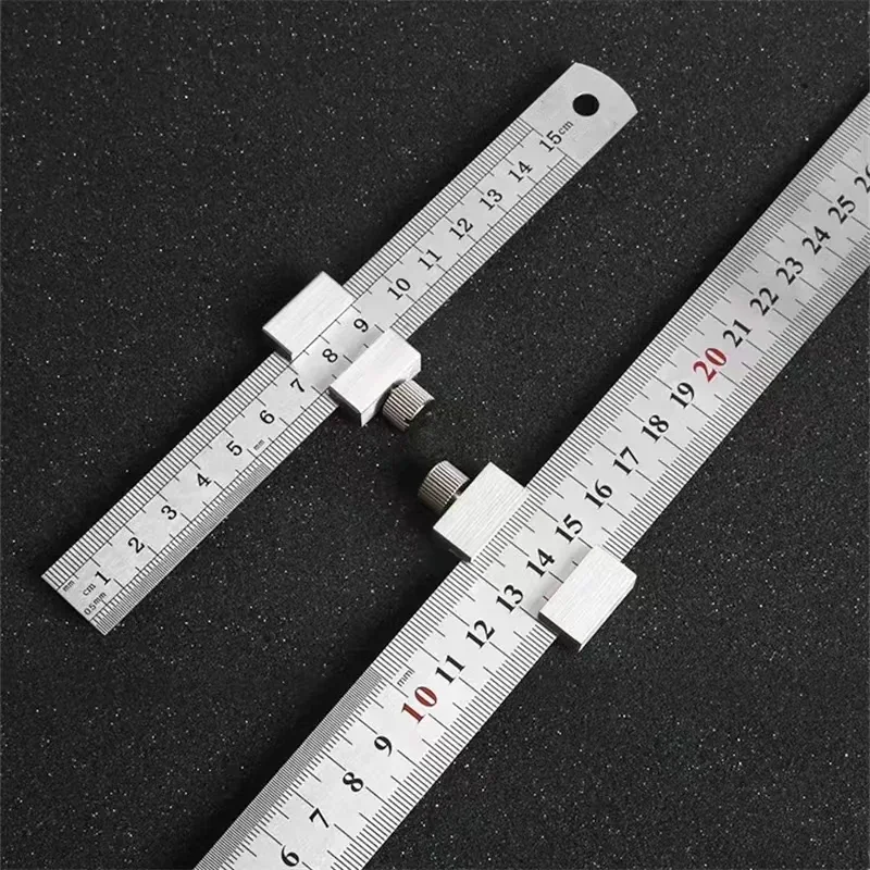 New Protable Accurate positioning Woodworking Tools Carpentry Steel Ruler Positioning Limit Block Measuring Marking Gauge - Image 6