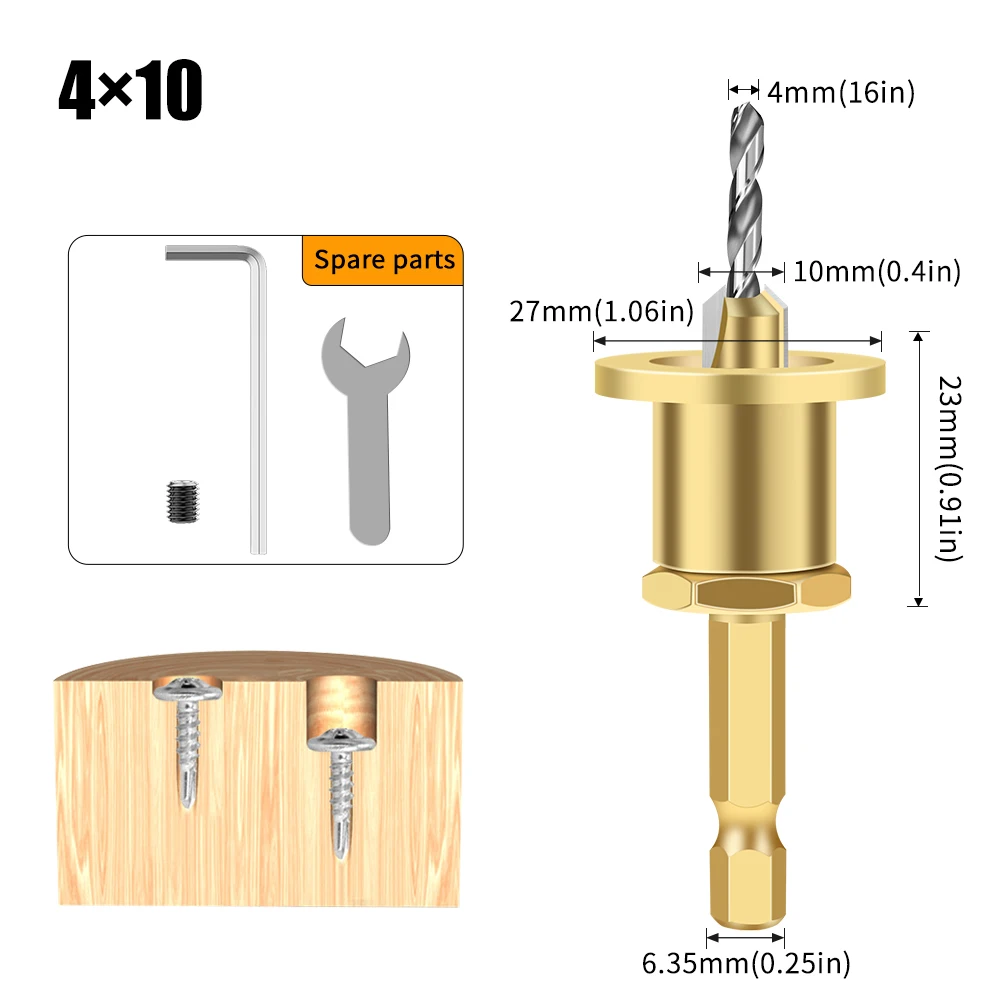 CNC Adjustable Hexagonal Handle Cutter Woodworking Tools Countersink Drill Router Bit For Wood Installation Limit Hole - Image 18
