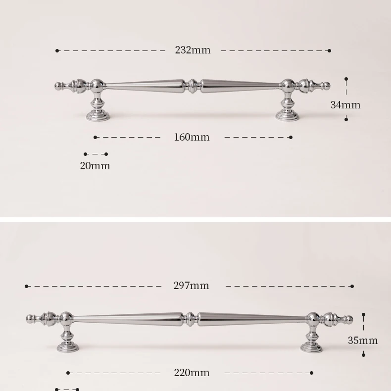 Santaya Solid Brass Chrome Kitchen Cabinet Pull Drawer Knob Bedroom Bright Silver Wardrobe Dresser Handle - Image 32