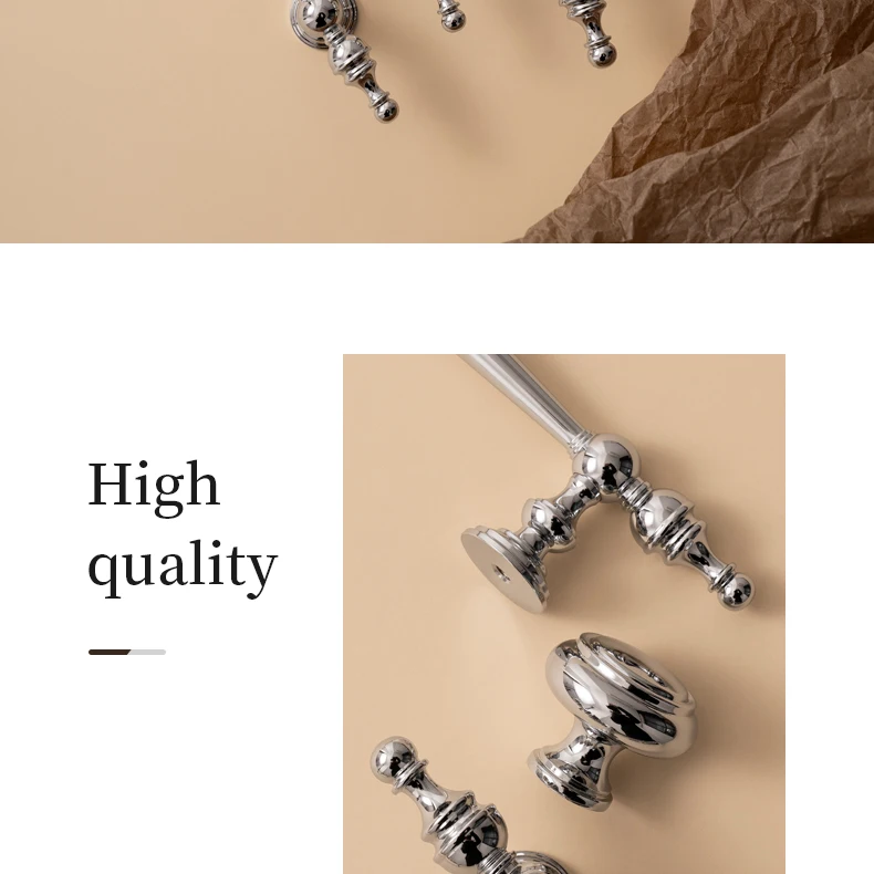 Santaya Solid Brass Chrome Kitchen Cabinet Pull Drawer Knob Bedroom Bright Silver Wardrobe Dresser Handle - Image 14