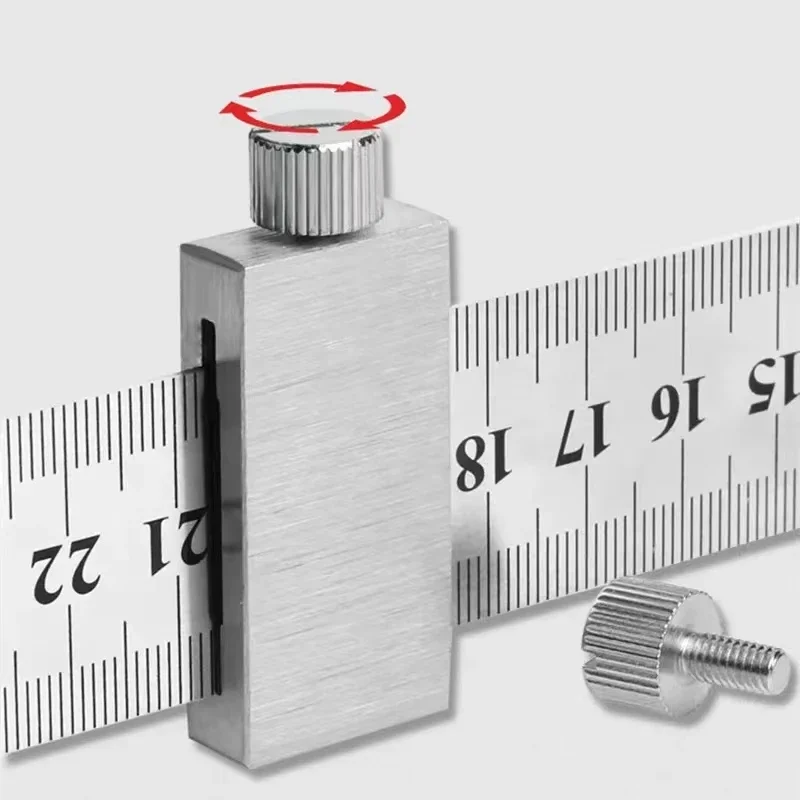New Protable Accurate positioning Woodworking Tools Carpentry Steel Ruler Positioning Limit Block Measuring Marking Gauge - Image 13