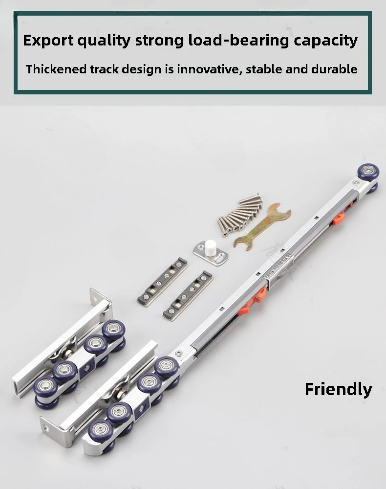 Silent Bidirectional Buffering Suspension Wheel Suspension Rail Glass Sliding Door Rail Upper Rail Kitchen Sliding Door Damping - Image 21