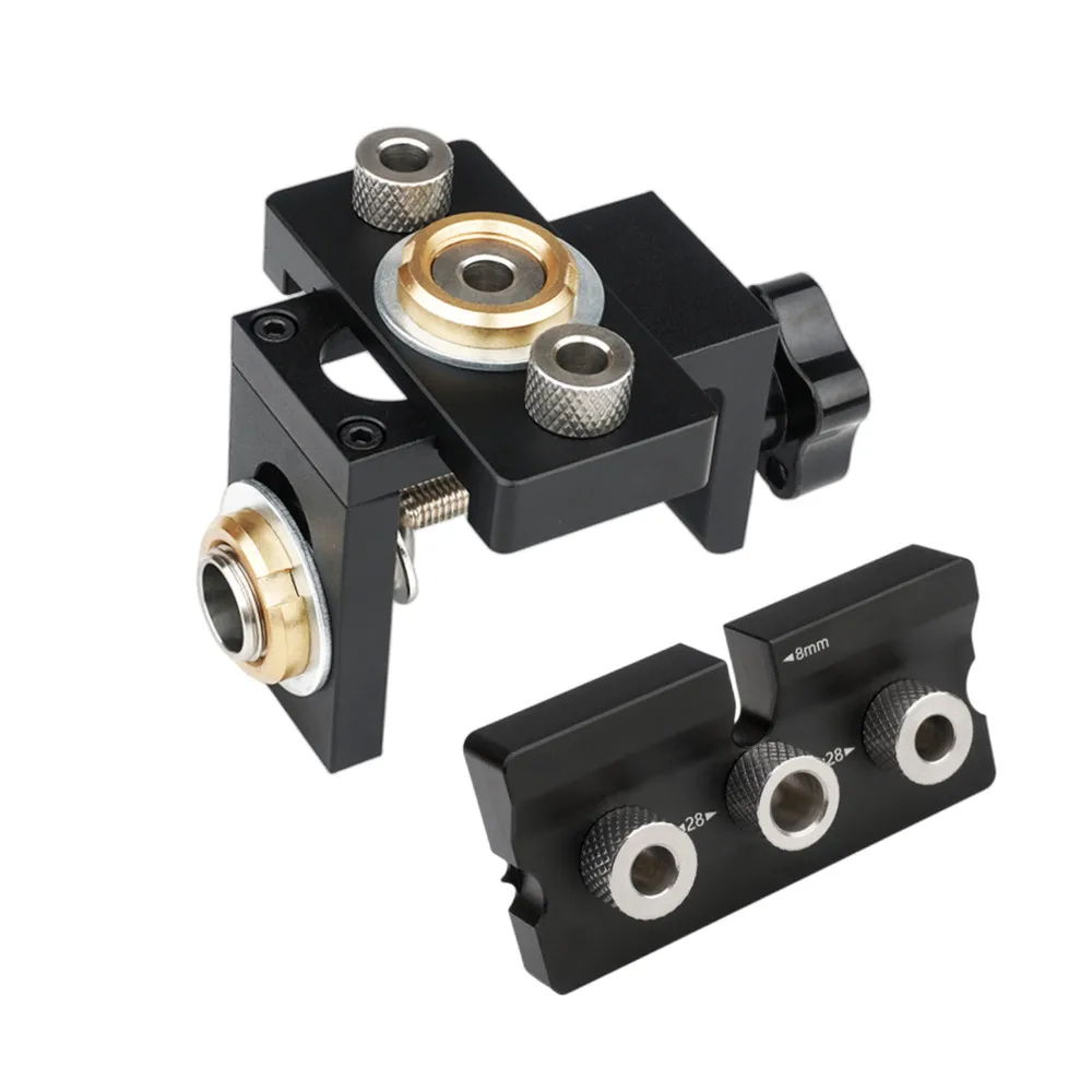 Woodworking 3 In 1 Doweling Jig Kit -Adjustable Wood Dowel Punch Locator Aluminum Pocket Hole Jig, Cabinet Hole Drill Guide Tool - Image 15