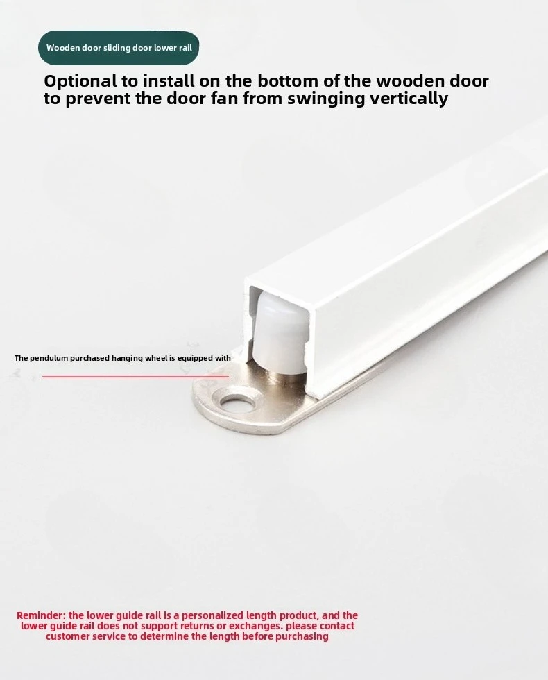 Silent Bidirectional Buffering Suspension Wheel Suspension Rail Glass Sliding Door Rail Upper Rail Kitchen Sliding Door Damping - Image 30