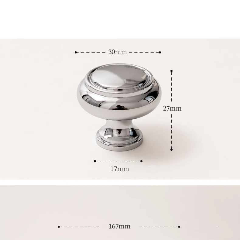 Santaya Solid Brass Chrome Kitchen Cabinet Pull Drawer Knob Bedroom Bright Silver Wardrobe Dresser Handle - Image 30