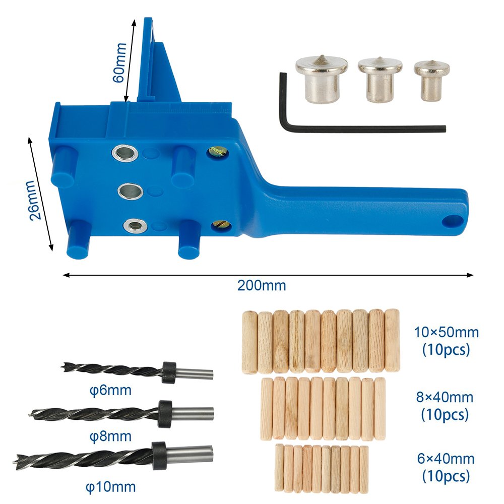 Tootise Woodworking Pocket Hole Jig Drill Guide Dowel Drilling Doweling Hole Saw Locator Drill for Carpenteror Wood 2023 - Image 11
