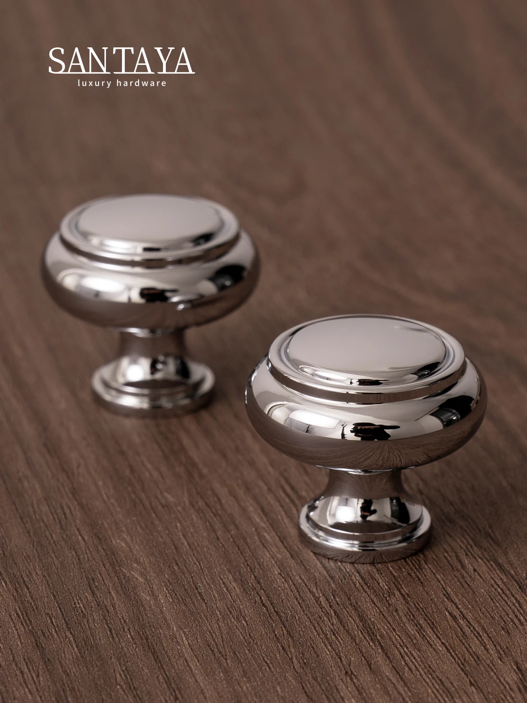 Santaya Solid Brass Chrome Kitchen Cabinet Pull Drawer Knob Bedroom Bright Silver Wardrobe Dresser Handle - Image 4