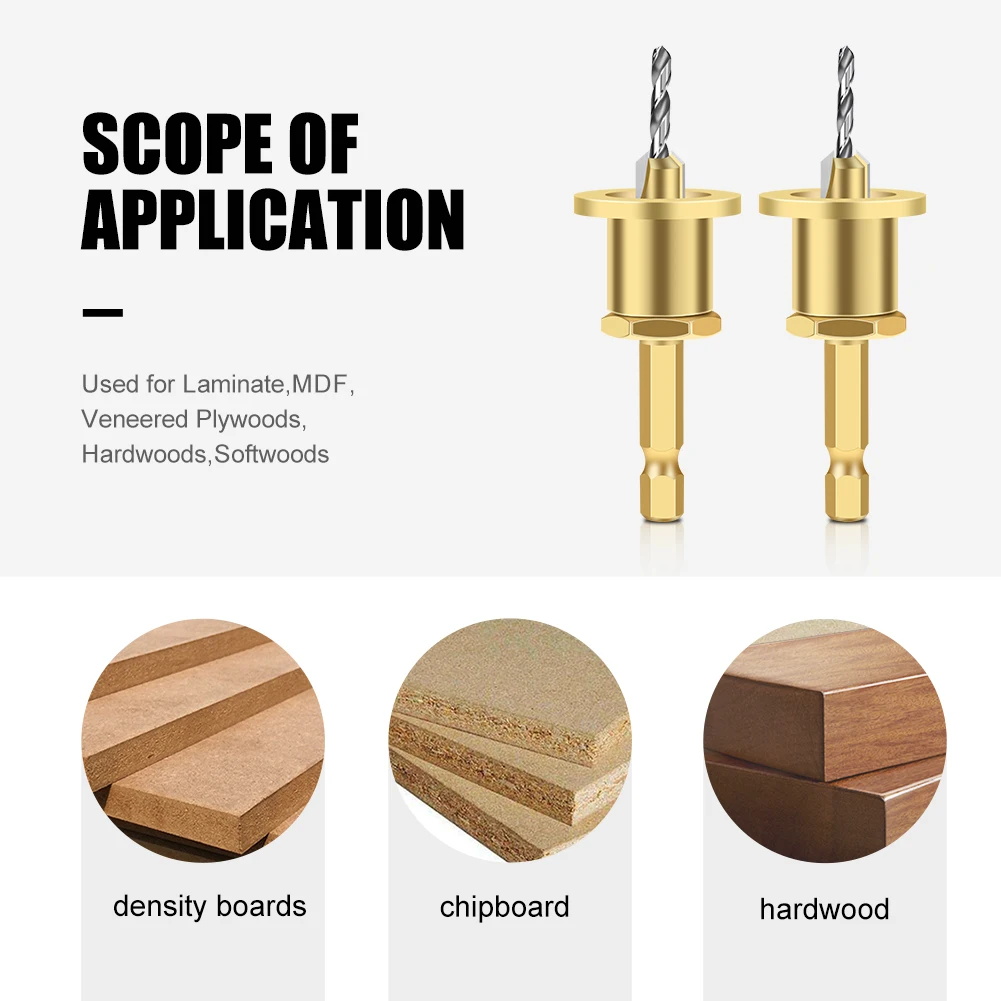 CNC Adjustable Hexagonal Handle Cutter Woodworking Tools Countersink Drill Router Bit For Wood Installation Limit Hole - Image 21