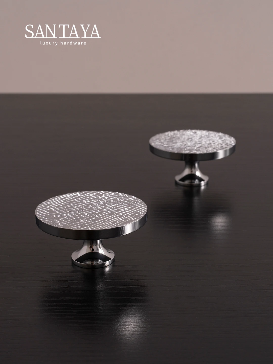 Santaya Solid Brass Cabinet Handle Round Kitchen Cabinet Pull High-end Luxury Wardrobe Chrome Silver Pulls Furniture Drawer Knob - Image 2