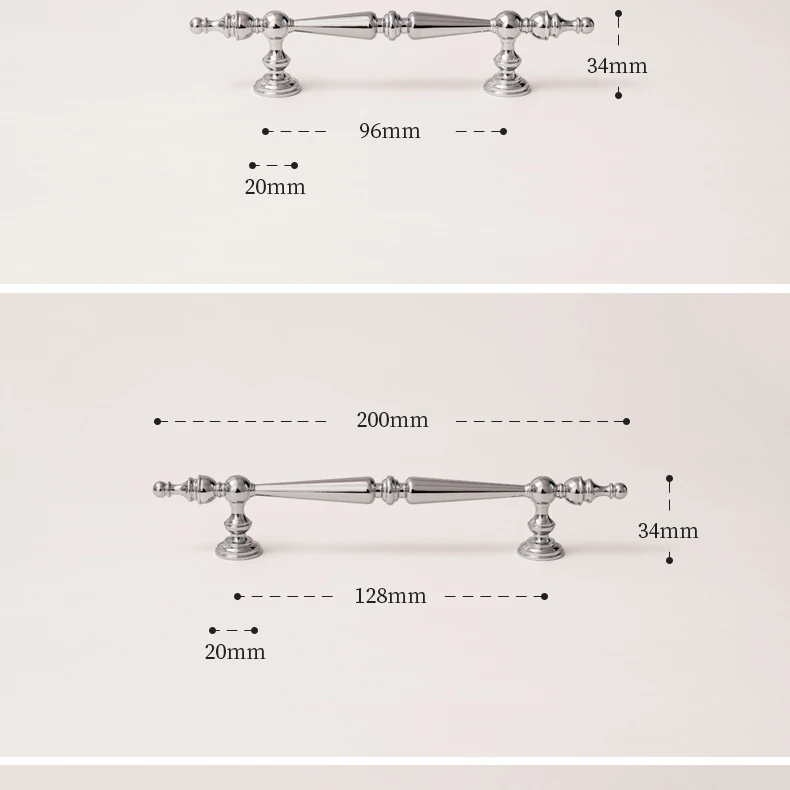 Santaya Solid Brass Chrome Kitchen Cabinet Pull Drawer Knob Bedroom Bright Silver Wardrobe Dresser Handle - Image 31