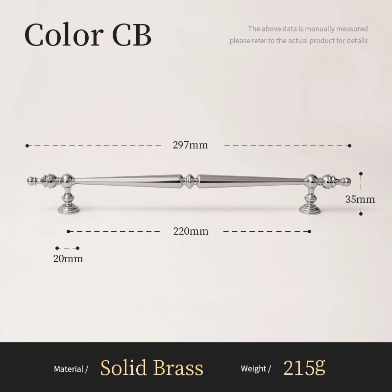 Santaya Solid Brass Chrome Kitchen Cabinet Pull Drawer Knob Bedroom Bright Silver Wardrobe Dresser Handle - Image 11