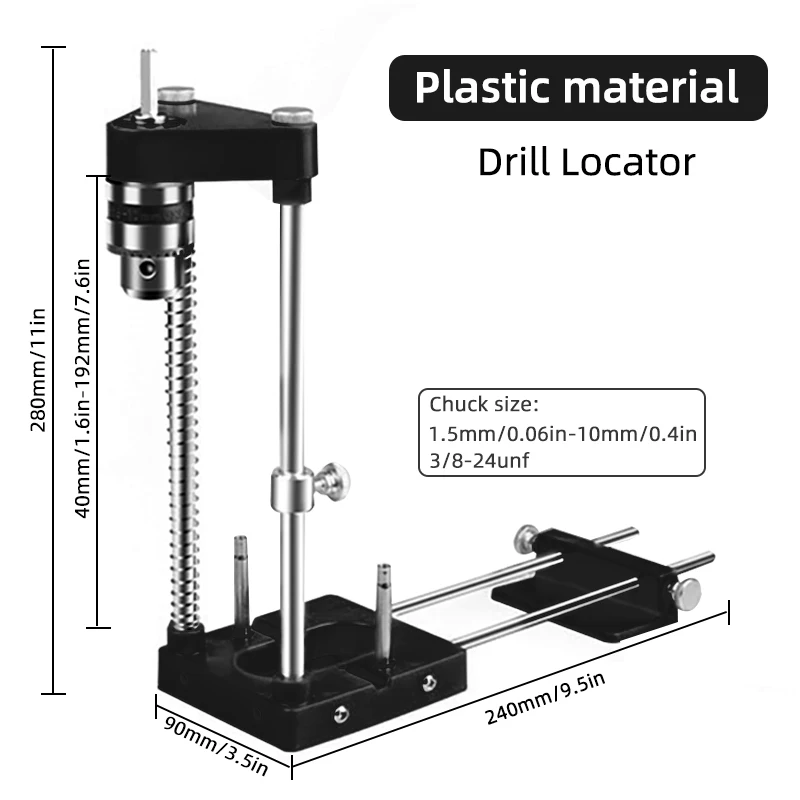 Woodworking Drill Locator Drilling Jig Punch Locator Holder Drill Guide Fixture with Scale Precise Positioner Woodworking Tool - Image 4