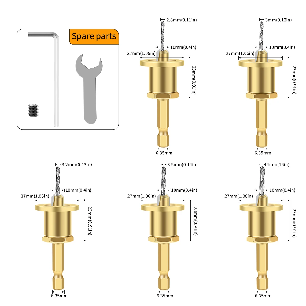 CNC Adjustable Hexagonal Handle Cutter Woodworking Tools Countersink Drill Router Bit For Wood Installation Limit Hole - Image 14