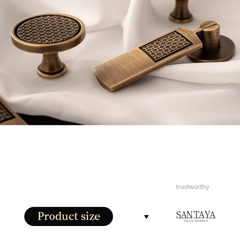 Santaya Antique Brass Handle Luxury Bronze Pull Kitchen Cabinet Handle Wardrobe Drawer Knob - Image 29