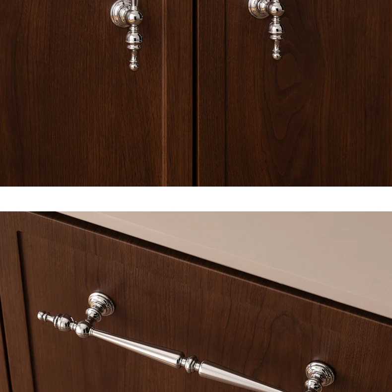 Santaya Solid Brass Chrome Kitchen Cabinet Pull Drawer Knob Bedroom Bright Silver Wardrobe Dresser Handle - Image 20