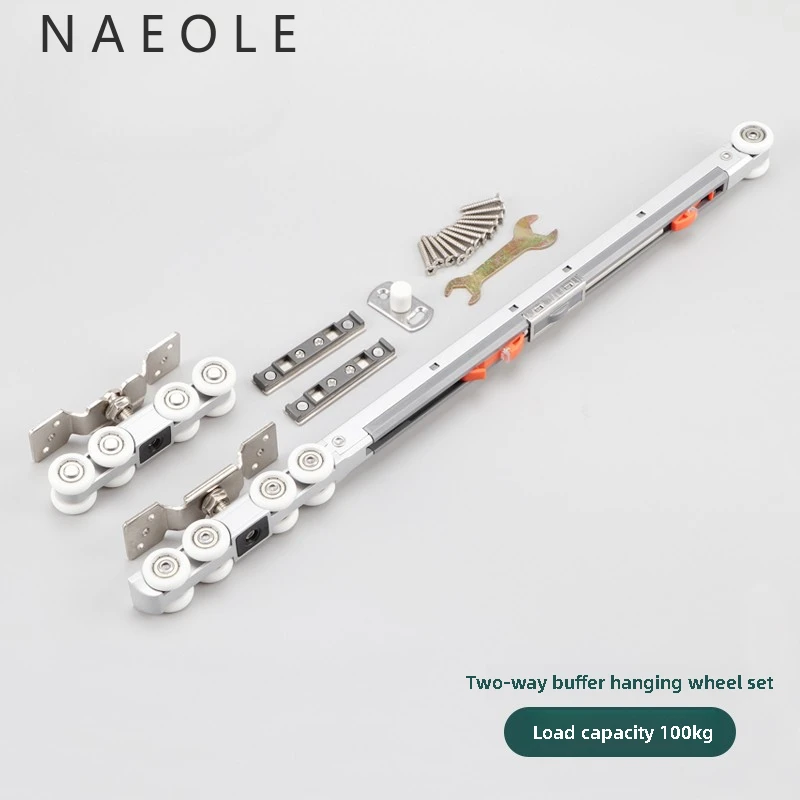 Silent Bidirectional Buffering Suspension Wheel Suspension Rail Glass Sliding Door Rail Upper Rail Kitchen Sliding Door Damping - Image 8