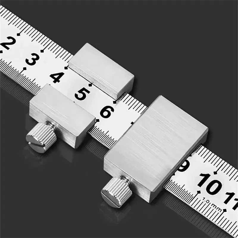 New Protable Accurate positioning Woodworking Tools Carpentry Steel Ruler Positioning Limit Block Measuring Marking Gauge - Image 5