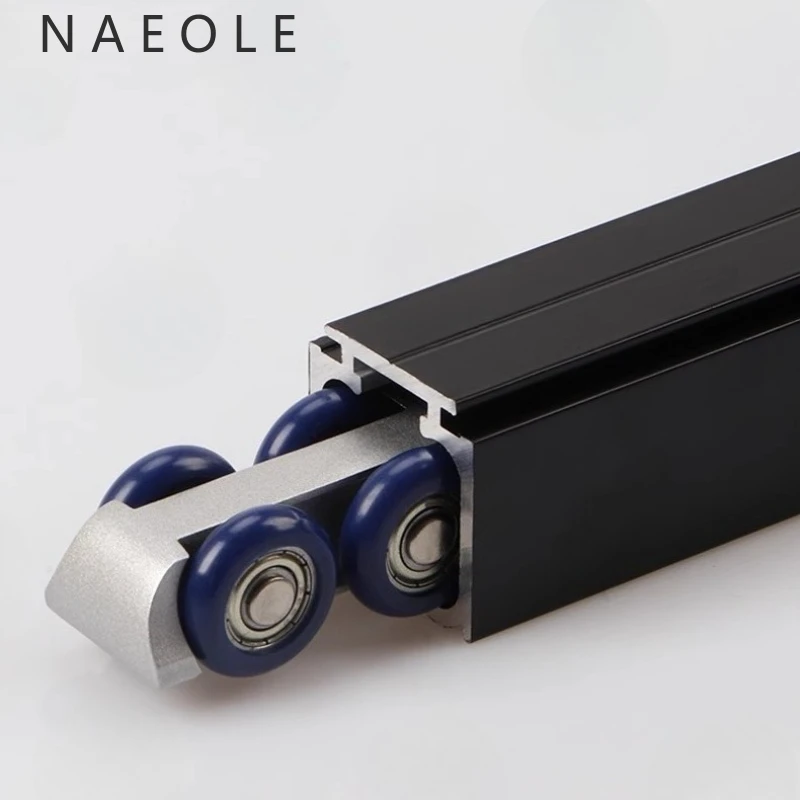 Silent Bidirectional Buffering Suspension Wheel Suspension Rail Glass Sliding Door Rail Upper Rail Kitchen Sliding Door Damping - Image 5