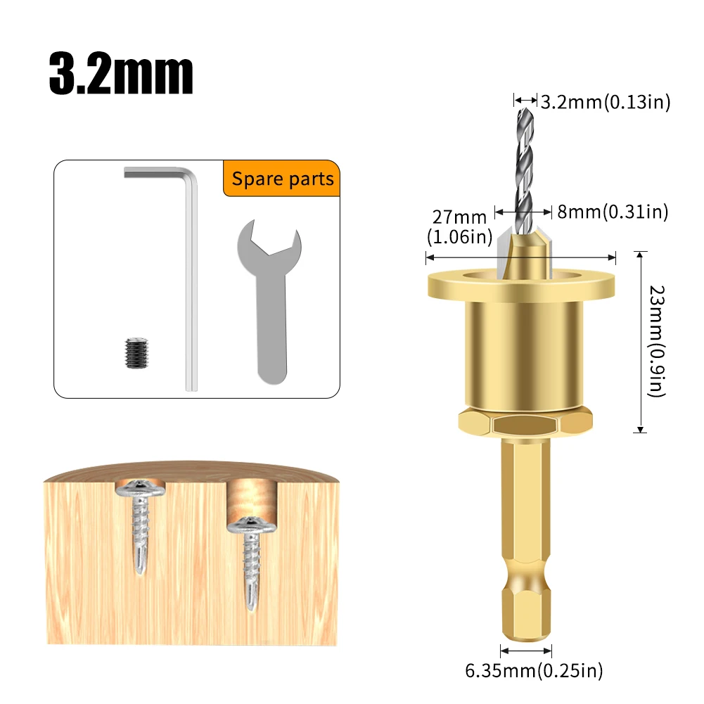 CNC Adjustable Hexagonal Handle Cutter Woodworking Tools Countersink Drill Router Bit For Wood Installation Limit Hole - Image 15