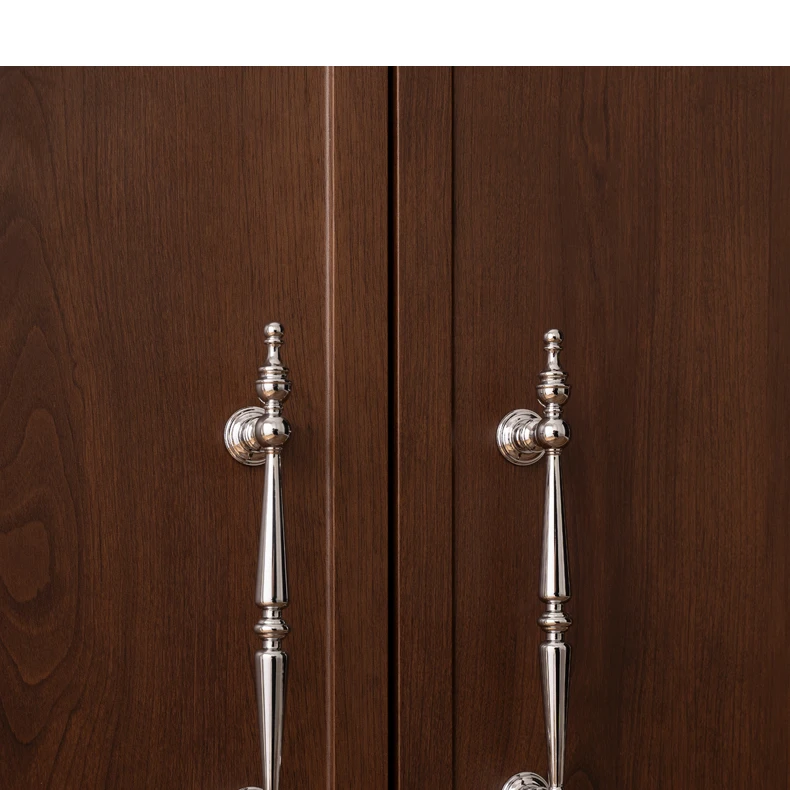 Santaya Solid Brass Chrome Kitchen Cabinet Pull Drawer Knob Bedroom Bright Silver Wardrobe Dresser Handle - Image 19