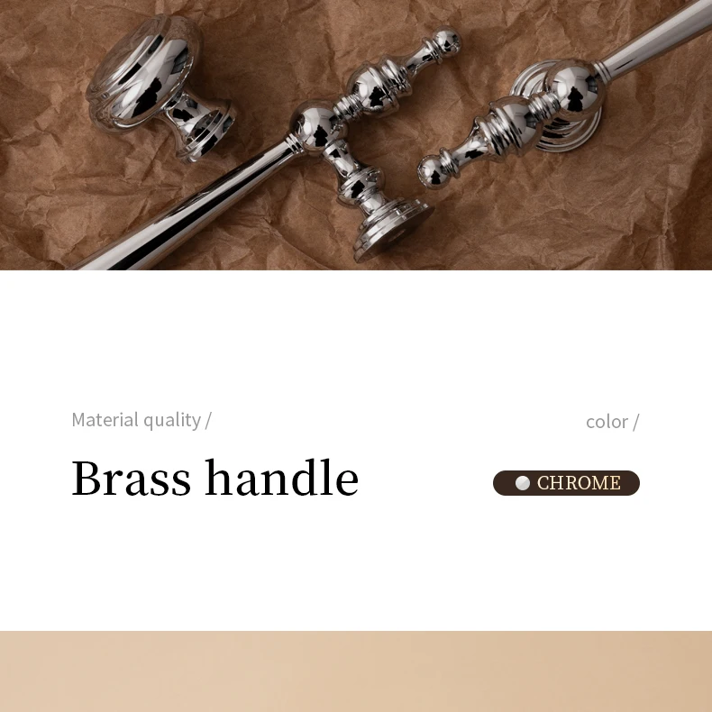 Santaya Solid Brass Chrome Kitchen Cabinet Pull Drawer Knob Bedroom Bright Silver Wardrobe Dresser Handle - Image 12