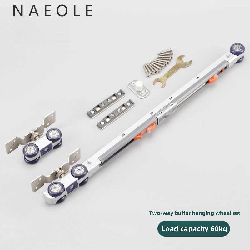 Silent Bidirectional Buffering Suspension Wheel Suspension Rail Glass Sliding Door Rail Upper Rail Kitchen Sliding Door Damping - Image 12