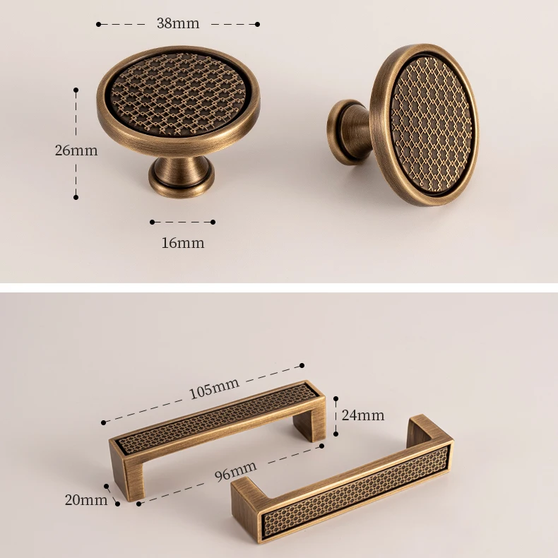 Santaya Antique Brass Handle Luxury Bronze Pull Kitchen Cabinet Handle Wardrobe Drawer Knob - Image 31