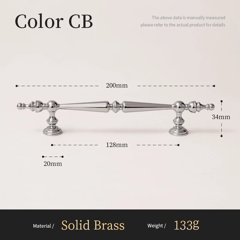 Santaya Solid Brass Chrome Kitchen Cabinet Pull Drawer Knob Bedroom Bright Silver Wardrobe Dresser Handle - Image 9