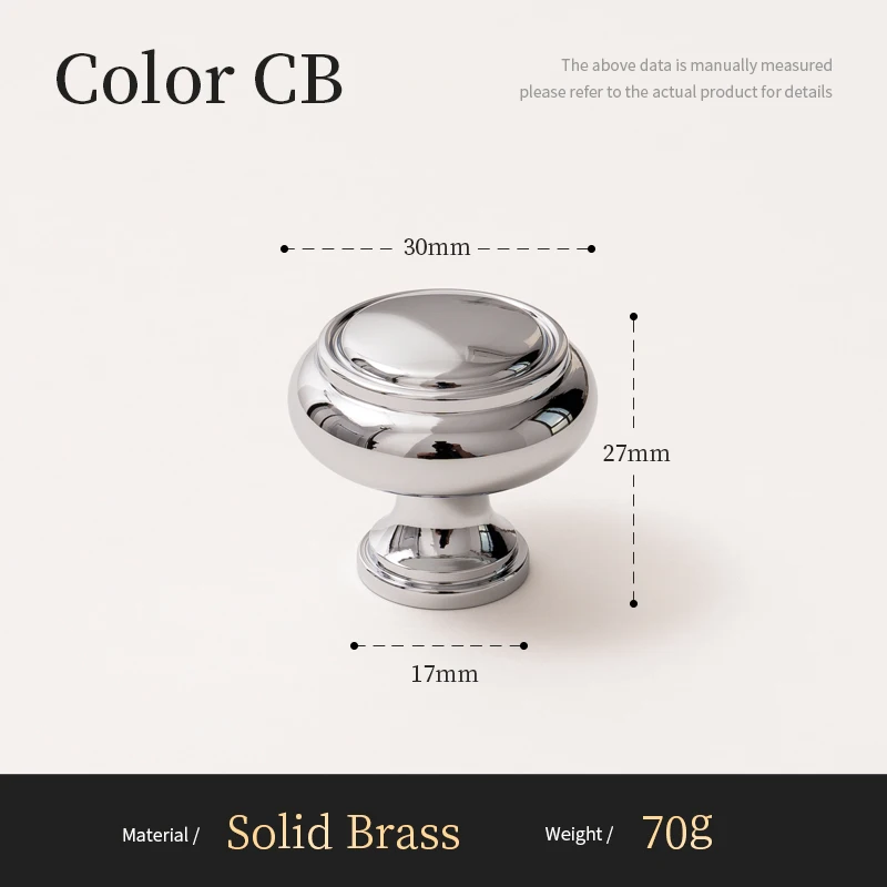 Santaya Solid Brass Chrome Kitchen Cabinet Pull Drawer Knob Bedroom Bright Silver Wardrobe Dresser Handle - Image 7