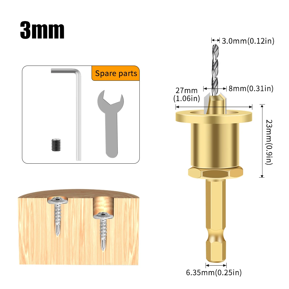 CNC Adjustable Hexagonal Handle Cutter Woodworking Tools Countersink Drill Router Bit For Wood Installation Limit Hole - Image 13